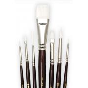 Набор универсальных кистей White Taklon коричневая ручка 7 штук