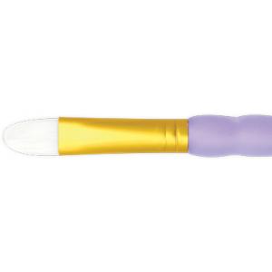 Кисть плоская  овальная White Talkon  фиолетовая ручка #4 (настоящий размер 2)