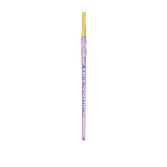 Кисть плоская  овальная White Talkon  фиолетовая ручка #4 (настоящий размер 2) фото 1