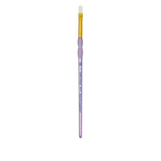 Кисть плоская   овальная White Talkon  фиолетовая ручка #6 (настоящий размер 4) фото 1