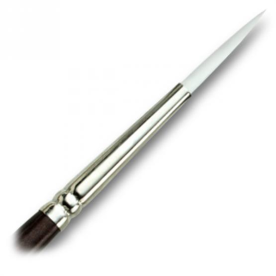 Кисти круглые лайнер White Taklon коричневая ручка #1 фото 