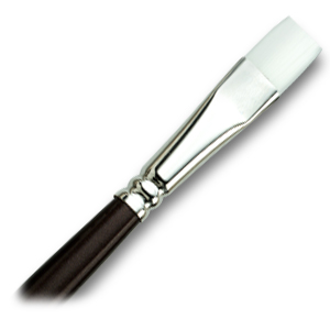 Кисть плоская White Taklon  3/4  (настоящий размер 12) коричневая ручка