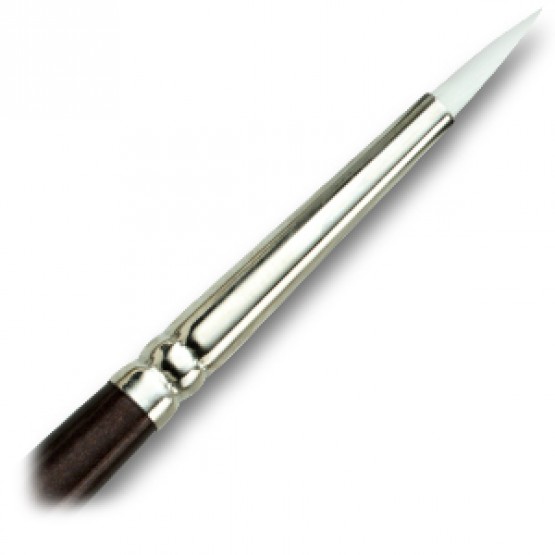 Кисти лайнер короткий ворс White Taklon коричневая ручка #1-2 фото 