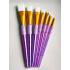 Набор плоских скошенных кистей White Talkon фиолетовая ручка