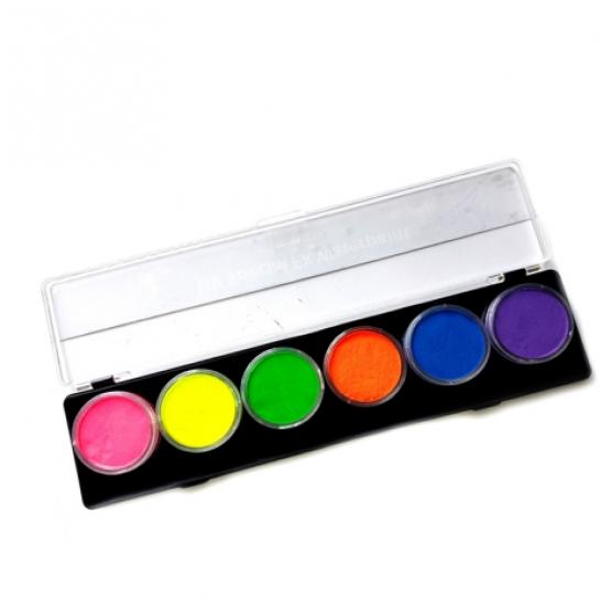 Аквагрим Professional Colors   палитра 6  неоновых цветов x 10 гр фото 