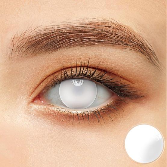 Линзы белые катаракта +  контейнер фото 