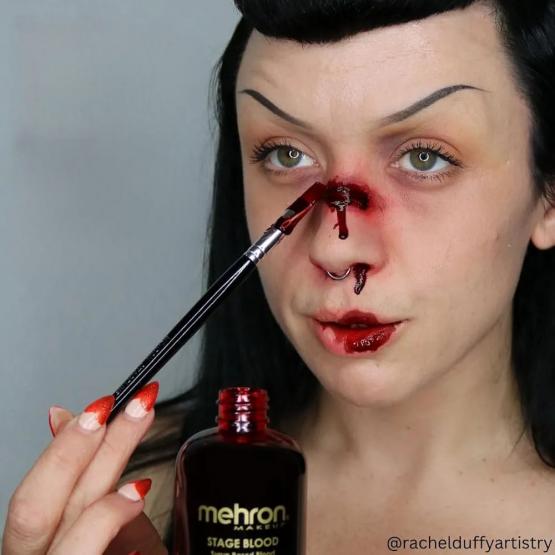 Искусственная кровь густая алая Mehron Stage Blood  30 мл с кистью фото 3