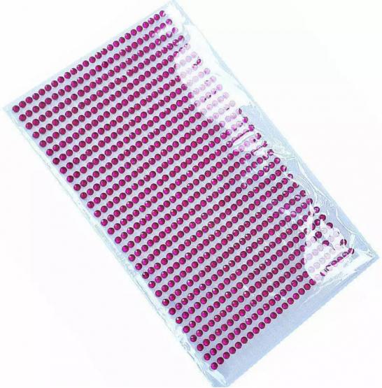 Стразы самоклеющиеся мелкие 2,5 мм розовые фото 
