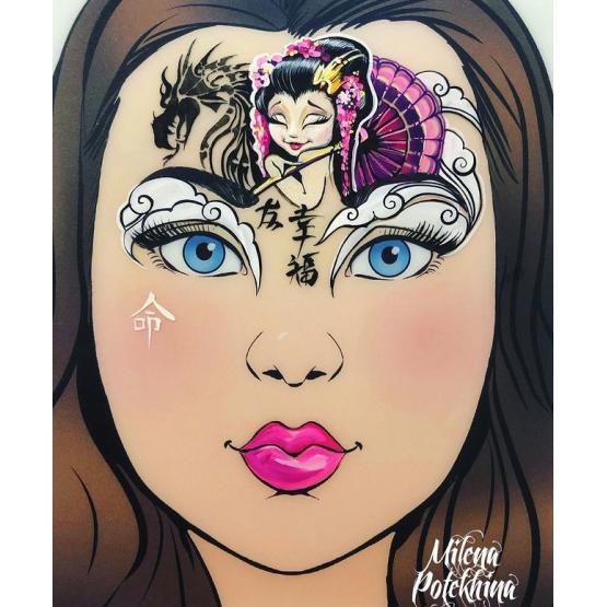 Трафарет для аквагрима MILENA STENCILS голова дракона A1 Милена фото 2