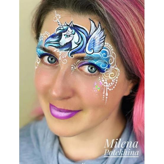 Трафарет для аквагрима MILENA STENCILS единорог-лошадка D43 Милена фото 3