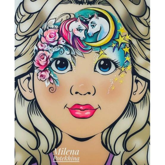 Трафарет для аквагрима MILENA STENCILS единорог-лошадка D43 Милена фото 2