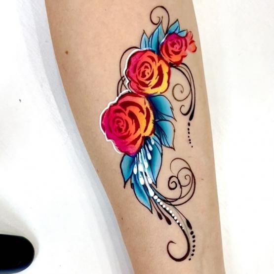 Трафарет для аквагрима MILENA STENCILS роза 3 штуки V1 Милена фото 1